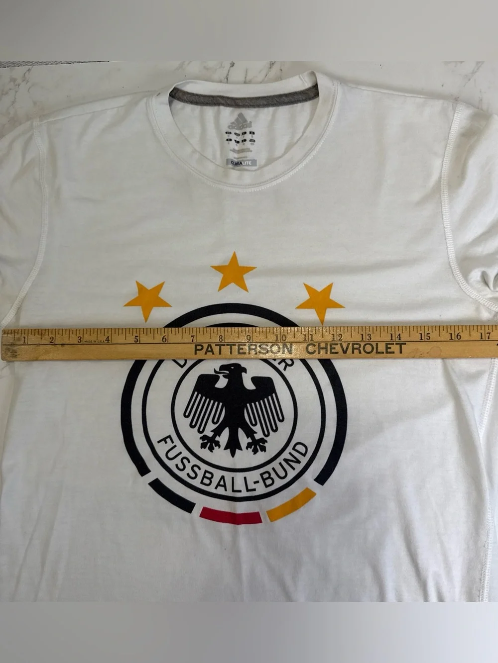 Adidas Germany T Shirt Climalite Small Deutscher Fussball-Bund Soccer White Tee